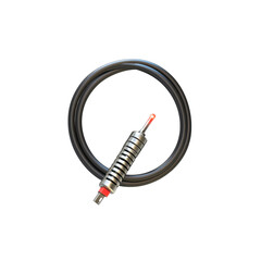 Coiled Fiber Optic Cable with Connector