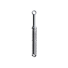 Chrome Metal Spring Shock Absorber Isolated on Black Background
