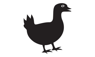  Duck silhouette vector white bag round.