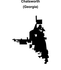 Chatsworth (Georgia) blank outline map