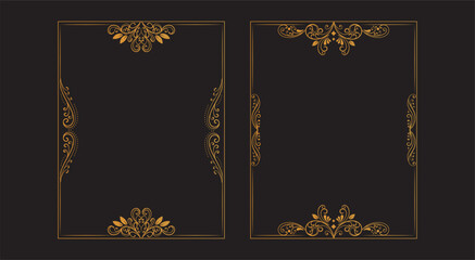 Naklejka premium Set ornamental decorative frames Vintage