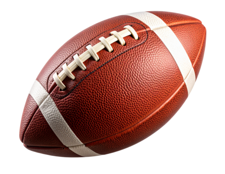 Spinning American football mid-air with motion blur dynamic sports action transparent PNG