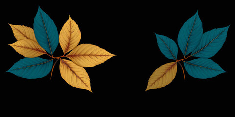 Luxury wallpaper design with Gold leaf and natural background. Leaves line arts design for fabric, prints and background texture