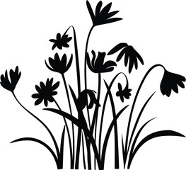 Minimalist small grass silhouette pattern