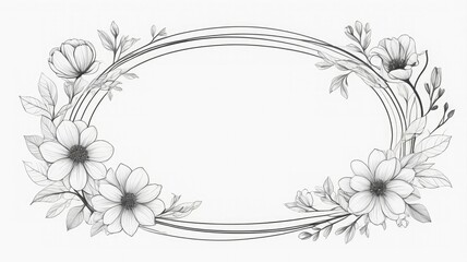 Minimal Line Art Floral Frame