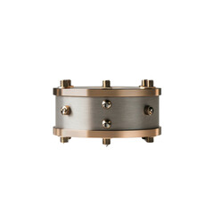 Luxury Brushed Metal and Rose Gold Cylindrical Object with Spiked Base