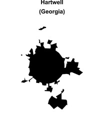 Hartwell (Georgia) blank outline map