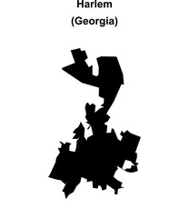 Harlem (Georgia) blank outline map