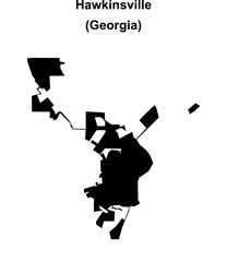 Hawkinsville (Georgia) blank outline map