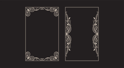 Fototapeta premium Set ornamental decorative frames Vintage