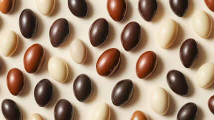 Fototapeta premium Chocolate Egg Delight A Symphony of Browns and Creams