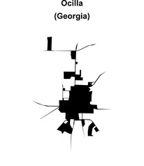 Ocilla (Georgia) blank outline map