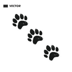 Minimalist animal paw print vector illustration and icon