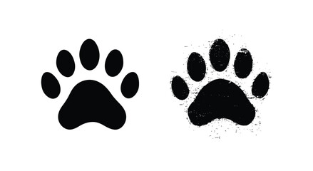 Minimalist animal paw print vector illustration and icon