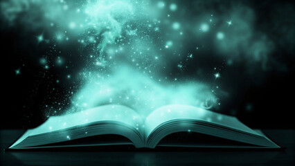 magic book with magic light
