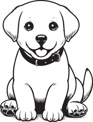 Cute labrador retriever puppy sitting image vector