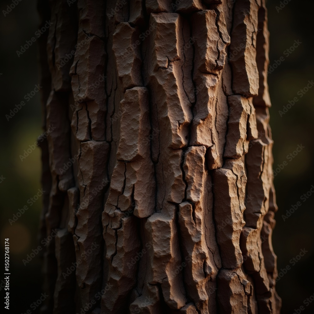 Aufkleber a close-up of a weathered tree trunk revealing detailed bark texture and patterns