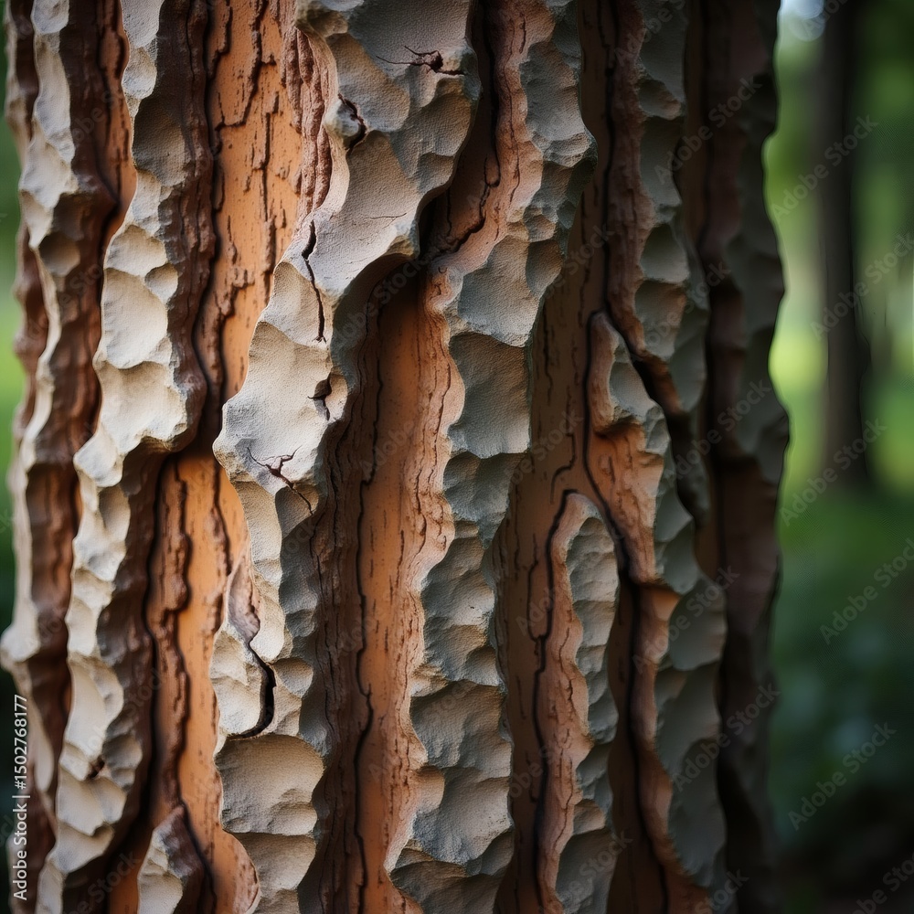 Aufkleber captivating close-up shot of a tree trunk's unique texture and intricate patterns 