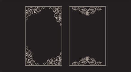 Set ornamental decorative frames Vintage