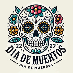 Dia De Los Dead Day Of The Dead Skull Vector Image