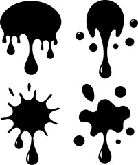  A versatile set of isolated splashes, blots, and stains in vector format. Perfect for adding artistic flair to designs, posters, backgrounds, and creative digital projects.