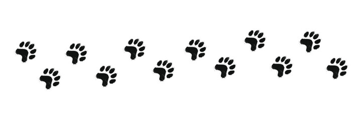 Minimalist animal paw print vector illustration and icon