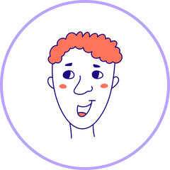 Hand drawn doodle face. Simple men avatar portrait for social media, apps, icons, website