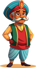 indian  rajasthan old man vector illustration