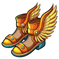 Hermes Winged Sandals clipart on white background