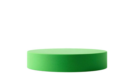 Empty round green podium isolated on transparent background