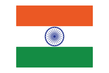 The flag of India. Flag icon. Standard color. Standard size. A rectangular flag. india national simple flag, indian state flag vector illustration.