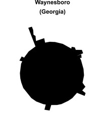 Waynesboro (Georgia) blank outline map