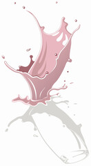 strawberry milk splash isolated vector