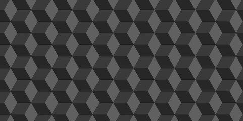Geometric pattern grid backdrop triangle background. Abstract cube geometric tile and mosaic wall or grid hexagon technology. black and gray geometric block cube structure.	
