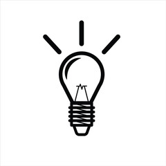 black and white lighting lamp icon