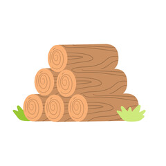 Cute logs for camping equipments illustration 