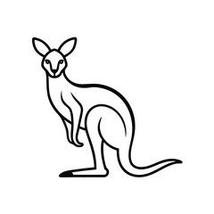 kangaroo line art vector illustration