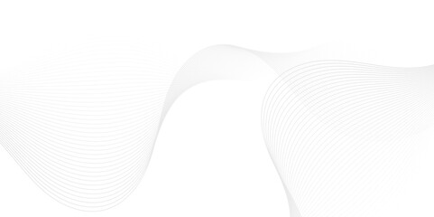 Abstract white blend digital wave lines and technology transparent background. Minimal carve wavy white and gray flowing wave lines and glowing moving lines. Futuristic sound wave lines background.