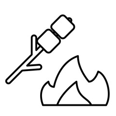 marshmallow camfire outline icon