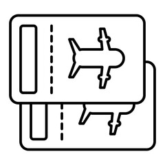 airplane tickets outline icon