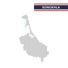 Dotted map of Songkhla Province in Thailand