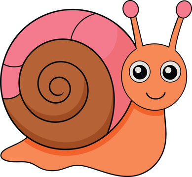 Naklejki funny snail cartoon character for kids vector illustration
