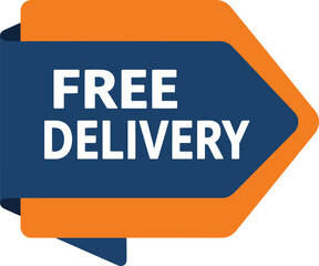 creative arrow tab free delivery button with two color layers