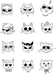 Fun and trendy cats with sunglasses