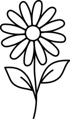 Chamomile flower icon in linear style.