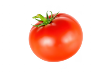 Single red tomato isolated on transparent background