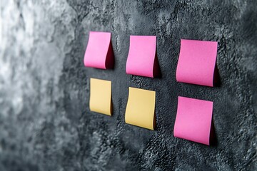 Creative Strategy Planning With Colorful Sticky Notes on a Textured Wall