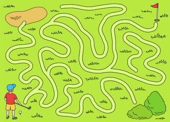 Golf maze graphic color sketch illustration vector