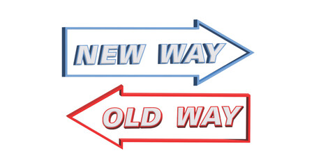 3D concept comparing new and old business approaches. A dynamic visual highlighting innovation, improvement, and effective change management for greater success in the modern business world.