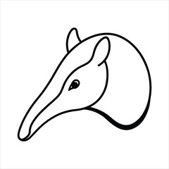 Anteater Head Illustration with Long Snout for Banner or Advertisement Design